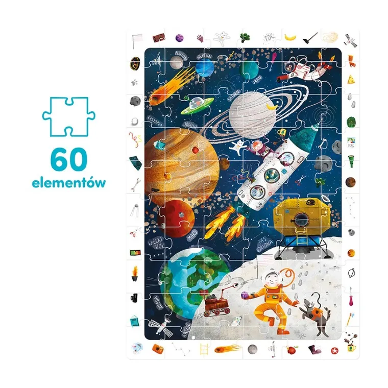 CzuCzu, Kosmos, puzzle obserwacyjne, 60 elementów + plakat
