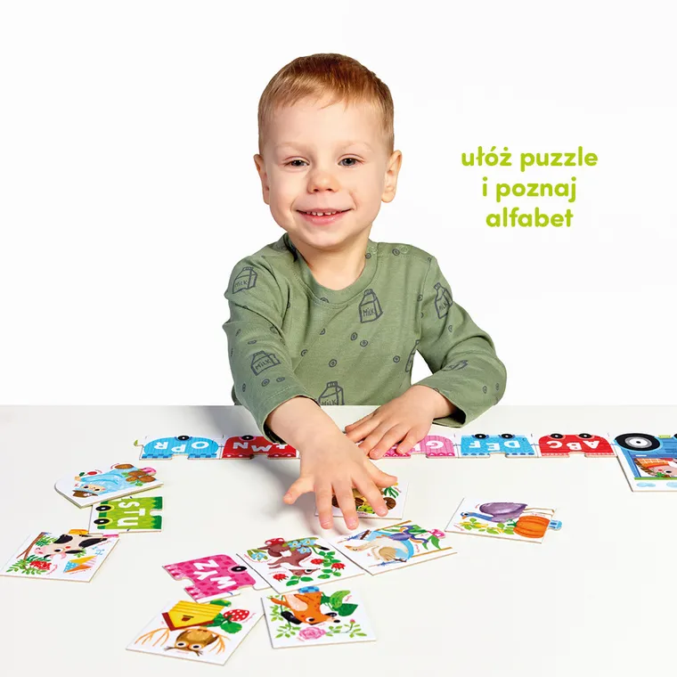 CzuCzu, Literkowy traktor, puzzle, 18 elementów, dla dzieci 3+