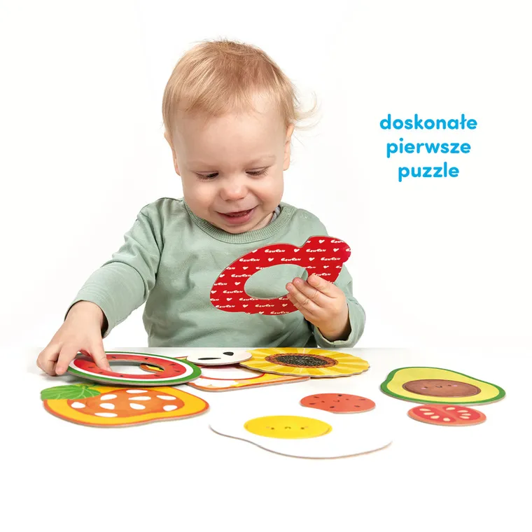 CzuCzu, Moje puzzle z dziurką, Jedzenie, pierwsze układanki, 12m+