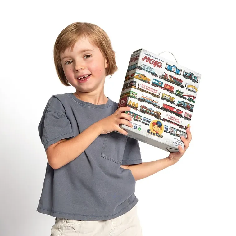 CzuCzu, Pociągi, puzzle dwustronne, 54 elementy