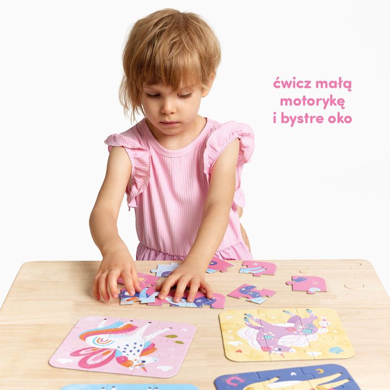 CzuCzu, Puzzle, Baśniowe jednorożce, 3+, 5 x 9 el.