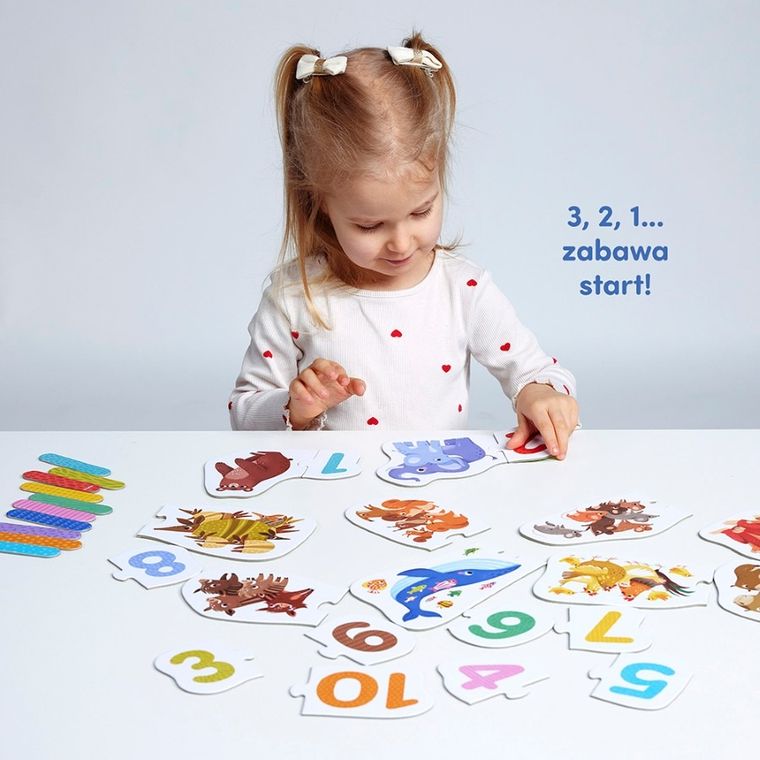 CzuCzu, Puzzle do pary, Cyferki, dla dzieci 3+, nauka liczenia do 10