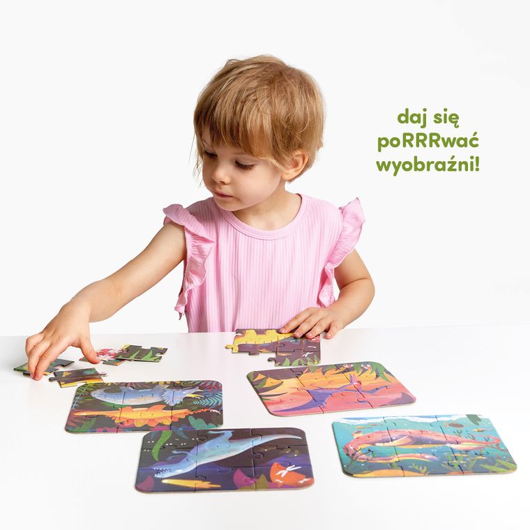 CzuCzu, Puzzle, Fantastyczne dinozaury, 3+, 5 x 9 el.