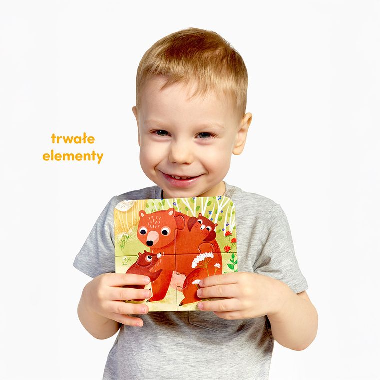 CzuCzu, Układam leśne zwierzęta, puzzle, 4 elementy, 2+