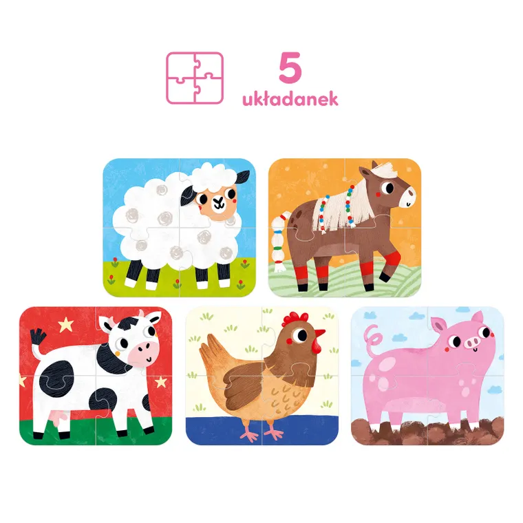 CzuCzu, Układam zwierzątka, puzzle, 4 elementy, 2+