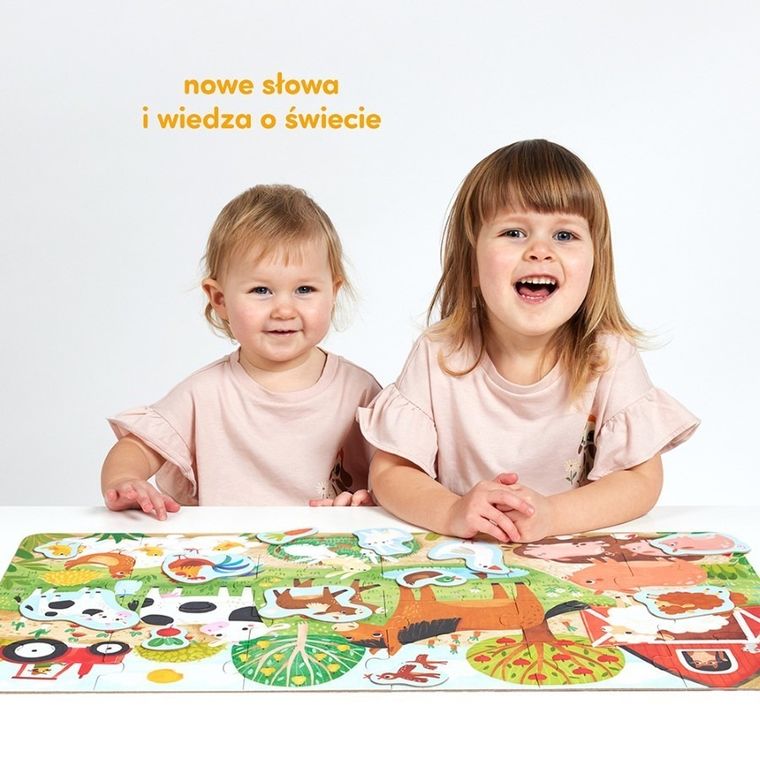 CzuCzu, Wieś, wesołe puzzle, 24 elementy + obrazki, 2+