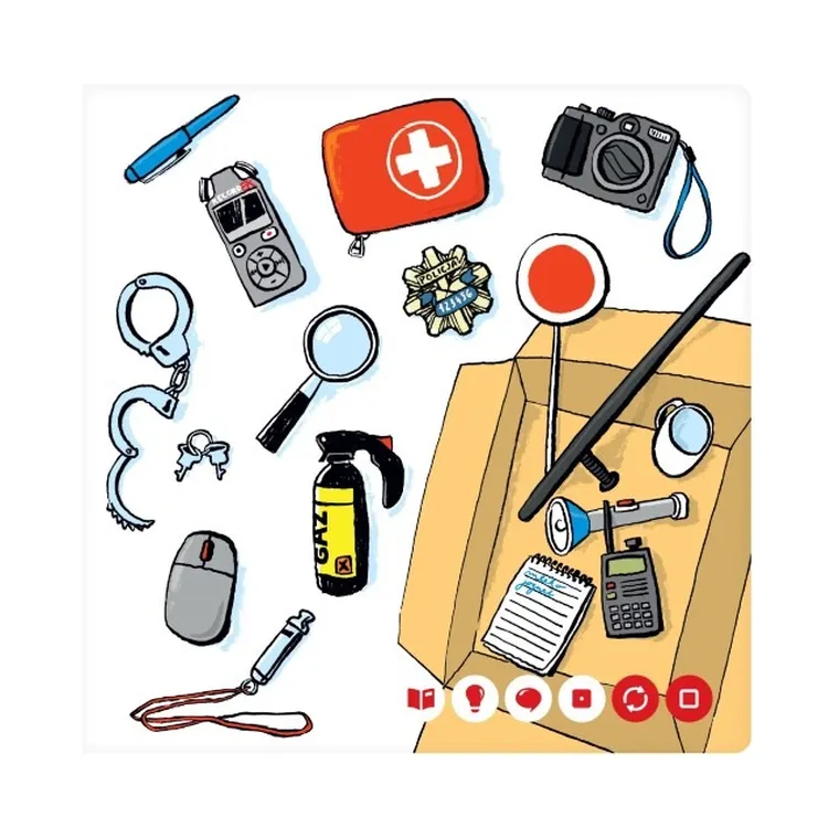 Czytaj z Albikiem. Mini książeczka. Zawody. Policjanci