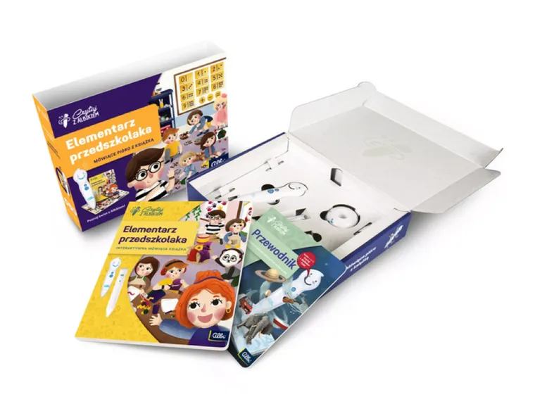 Czytaj z Albikiem. Pakiet: Mówiące pióro Albik + Elementarz przedszkolaka 3+