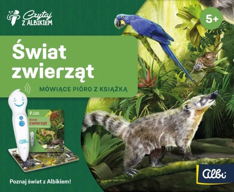 Czytaj z Albikiem. Pakiet: Mówiące pióro Albik + Świat zwierząt. 5+