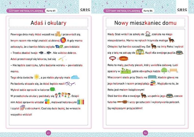 Czytanie metodą sylabową. Karty pracy w szkole i w domu