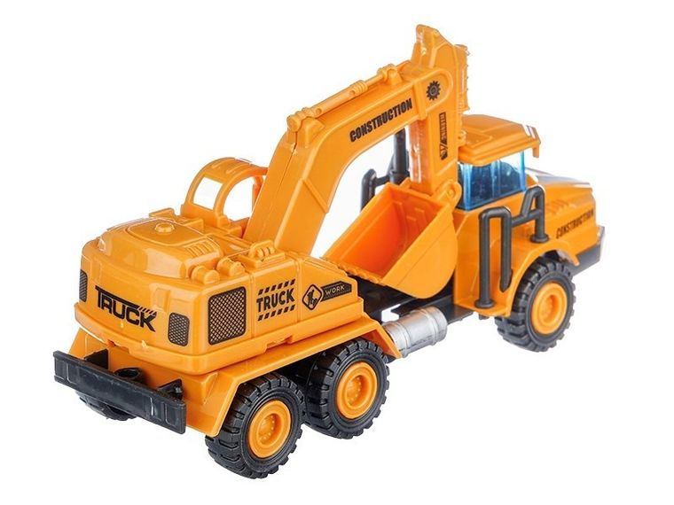 Daffi, Heavy Duty, ciężarówka z koparką, pojazd budowlany, model metalowy, 1:50