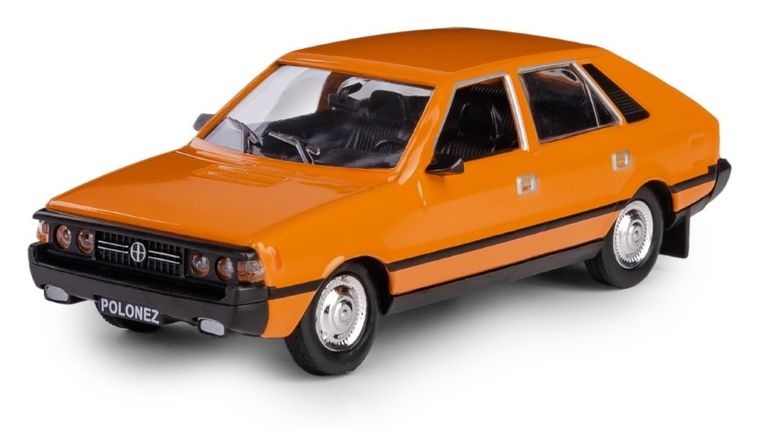 Daffi, Kolekcja Polskiej Motoryzacji, FSO Polonez, pojazd, model metalowy, pomarańczowy, 1:43