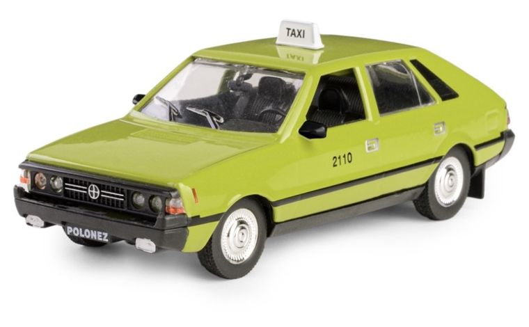 Daffi, Kolekcja Polskiej Motoryzacji, FSO Polonez Taxi, pojazd, model metalowy, zielony, 1:43