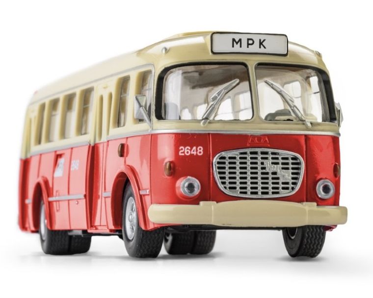 Daffi, Kolekcja Polskiej Motoryzacji, Jelcz 272 MEX, pojazd, model metalowy, czerwony, 1:43