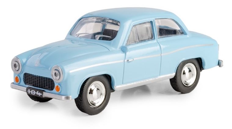 Daffi, Kolekcja Polskiej Motoryzacji, Syrena 104, pojazd, model metalowy, niebieski, 1:43