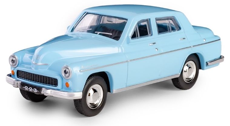 Daffi, Kolekcja Polskiej Motoryzacji, Warszawa 223, pojazd, model metalowy, niebieski, 1:43
