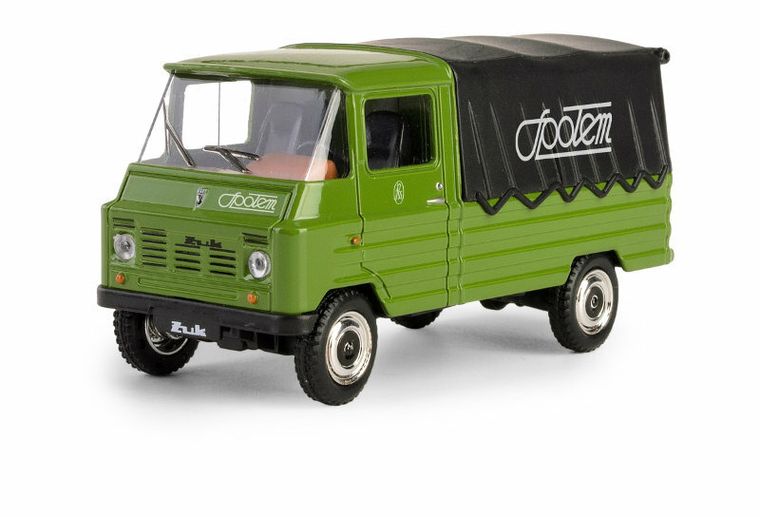 Daffi, Kolekcja Polskiej Motoryzacji, Żuk Społem, pojazd, model metalowy, zielony, 1:43