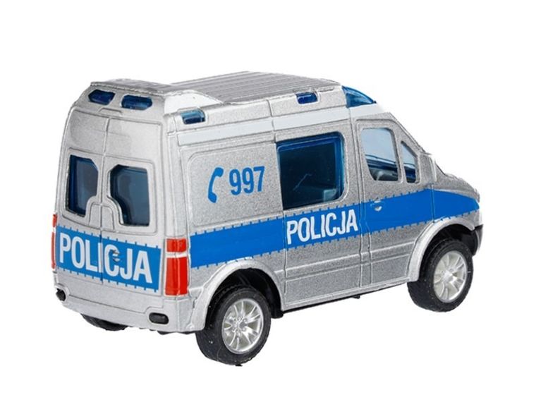 Daffi, Mercedes Benz Sprinter Mini, policja, pojazd, model metalowy, 1:50