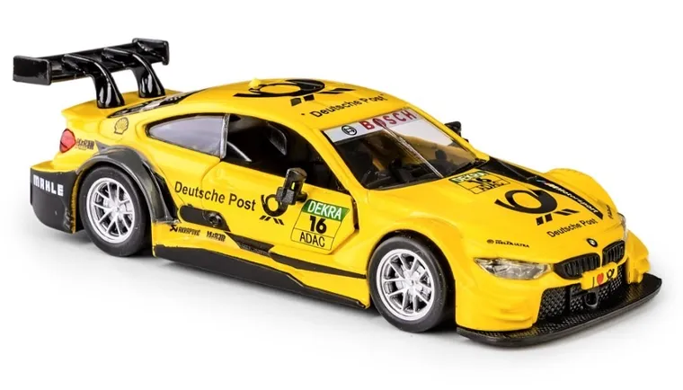 Daffi, MSZ, BMW M4 DTM, pojazd, model metalowy, żółty, 1:44