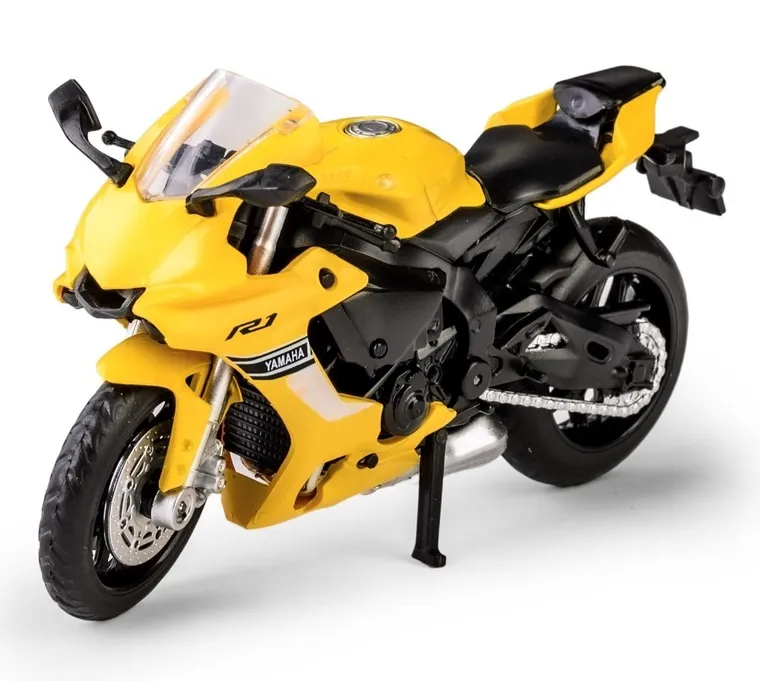 Daffi, MSZ, Yamaha YZF-R1, motocykl, model metalowy, żółty, 1:18