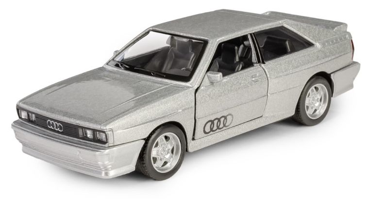 Daffi, RMZ City, Audi Quattro Coupe 1980-1991, pojazd, model metalowy, srebrny, 1:35