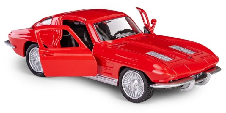 Daffi, RMZ City, Chevrolet Corvette Stingray 1963, pojazd, model metalowy, czerwony, 1:32