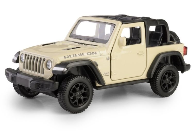Daffi, RMZ City, Jeep Wrangler Rubicon 2021, Convertible, pojazd, model metalowy, beżowy, 1:35