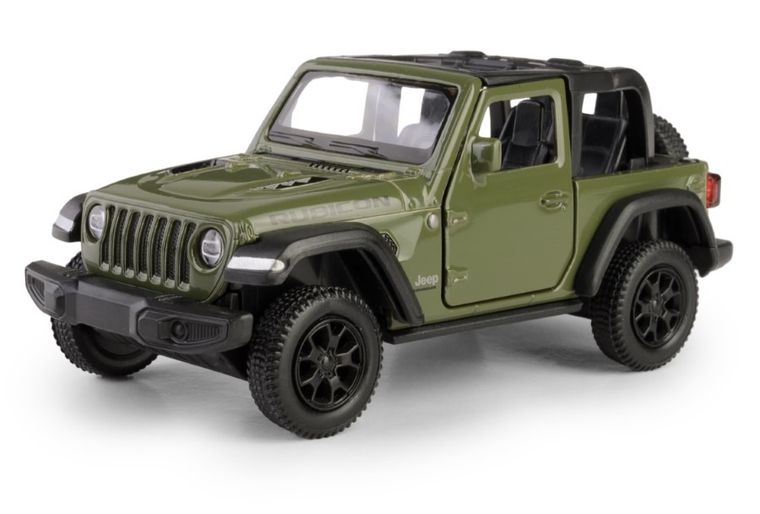 Daffi, RMZ City, Jeep Wrangler Rubicon 2021, Convertible, pojazd, model metalowy, zielony, 1:35