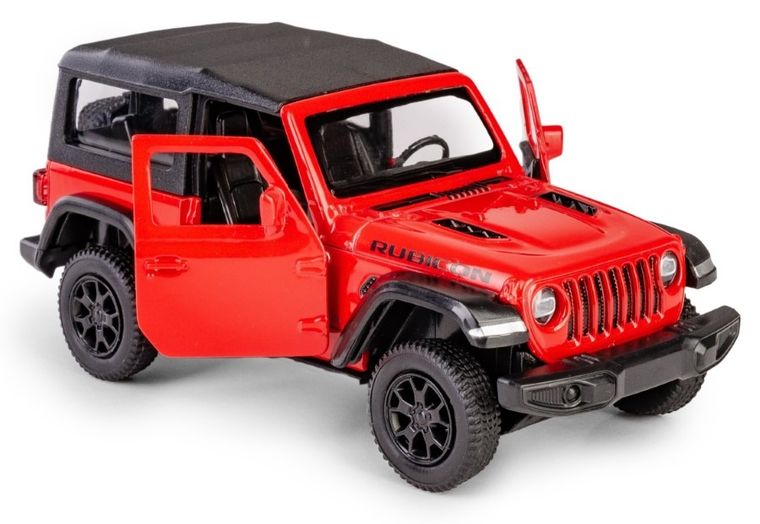 Daffi, RMZ City, Jeep Wrangler Rubicon 2021 Soft Top, pojazd, model metalowy, czerwony, 1:32