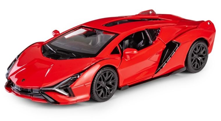 Daffi, RMZ City, Lamborghini Sian, pojazd, model metalowy, czerwony, 1:32