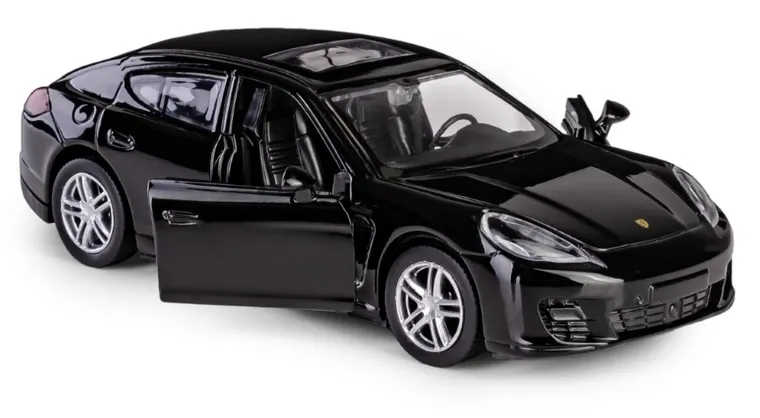 Daffi, RMZ City, Porsche Panamera Turbo, pojazd, model metalowy, czarny, 1:42