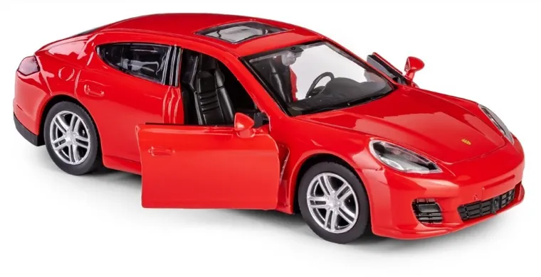 Daffi, RMZ City, Porsche Panamera Turbo, pojazd, model metalowy, czerwony, 1:32