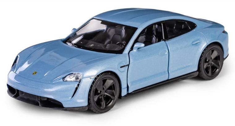 Daffi, RMZ City, Porsche Taycan Turbo S, K-954, pojazd, model metalowy, niebieski, 1:32