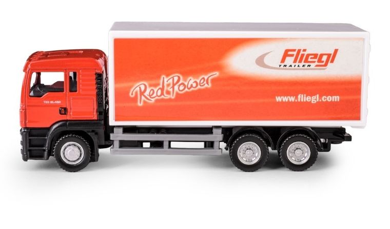 Daffi, RMZ City, Scania fliegl dostawczy, pojazd, model metalowy, 1:64
