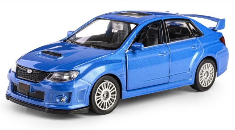 Daffi, RMZ City, Subaru WRX STI 2010, pojazd, model metalowy, niebieski, 1:36