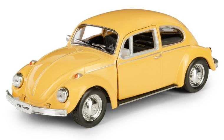 Daffi, RMZ City, Volkswagen Beetle 1967, pojazd, model metalowy, żółty, 1:32