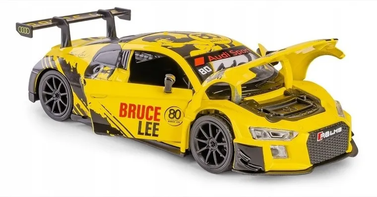 Daffi, RMZ Hobby, Audi R8 LMS Bruce Lee, pojazd, interaktywny model metalowy, żółty, 1:32