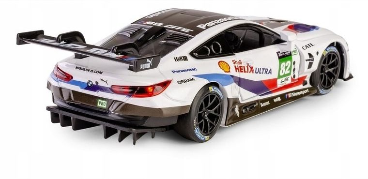 Daffi, RMZ Hobby, BMW M8 GTE, pojazd, interaktywny model metalowy, biały, 1:32