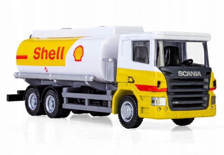 Daffi, Scania Shell, cysterna krótka, pojazd, model metalowy, 1:64