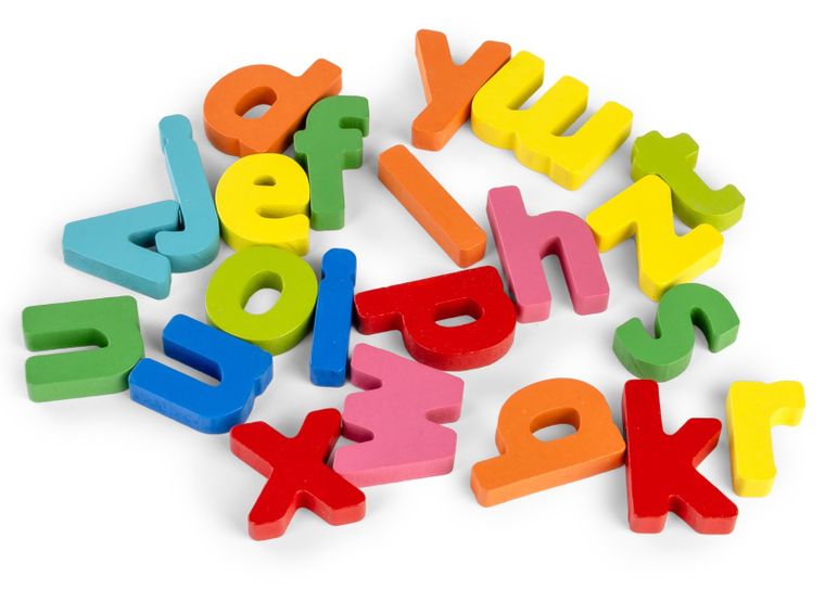 Daffi, układanka drewniana, alfabet, małe litery, 26 elementów