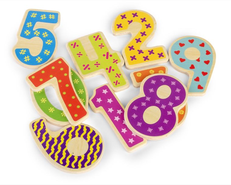 Daffi, układanka drewniana, cyfry, 10 elementów