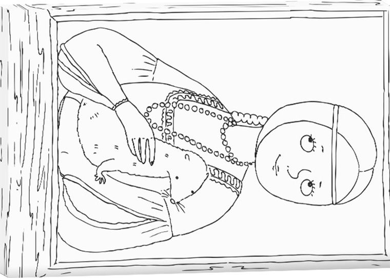 Dama z łasiczką. Kolorowanka ramka do zawieszenia