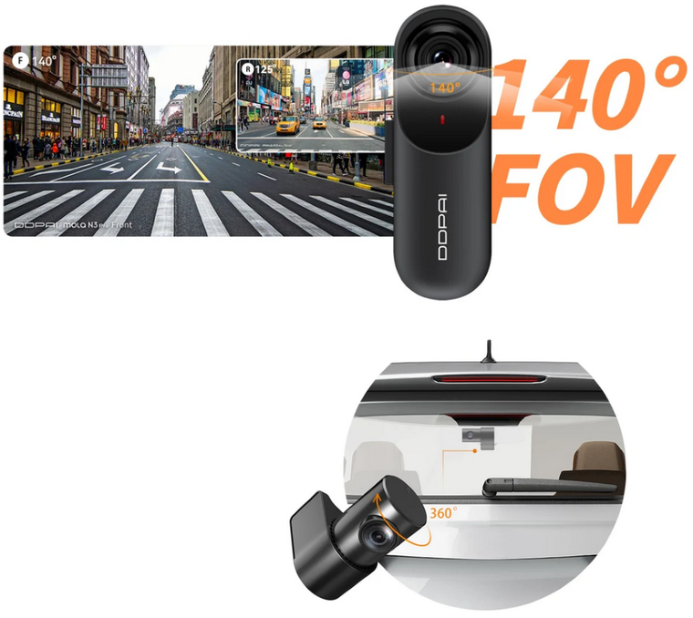 Ddpai, N3 Pro GPS, wideorejestrator, 1600p