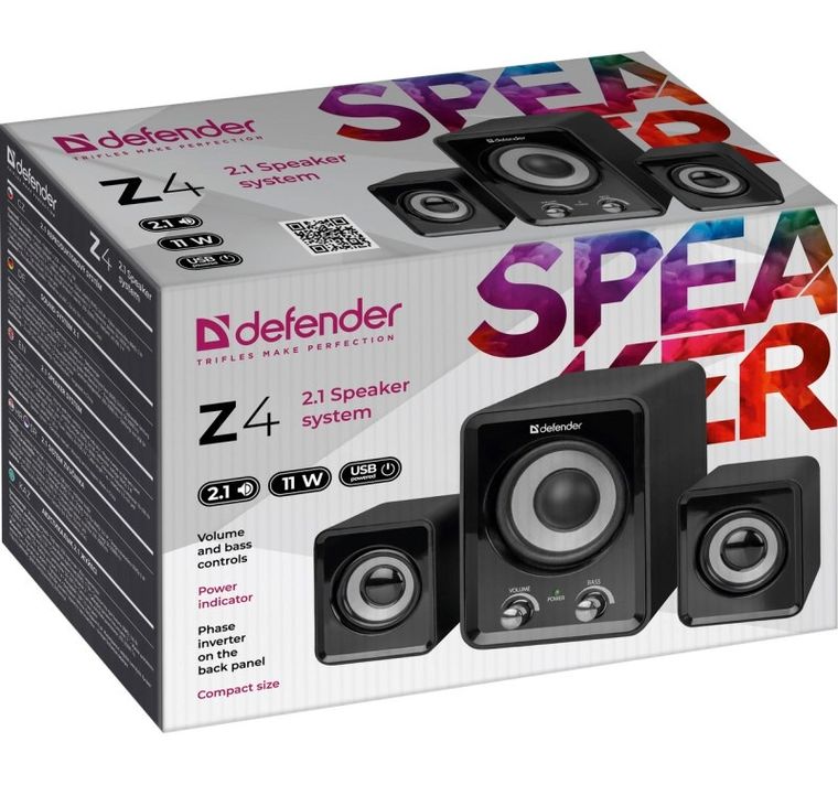 Defender Głośniki Komputerowe Z4 2.1 11w USB Kontrola Basów i Niskich Tonów 65508