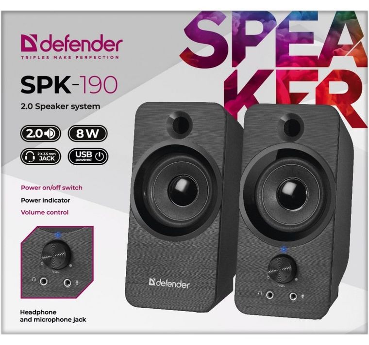Defender, głośniki, SPK-190, 2.0, 8w, USB