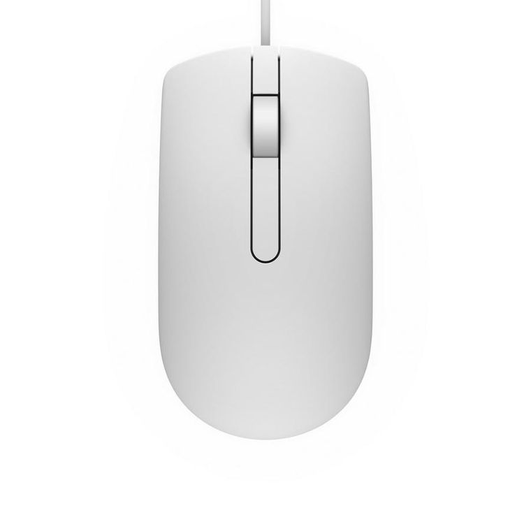 Dell, mysz przewodowa, 1000dpi, biała