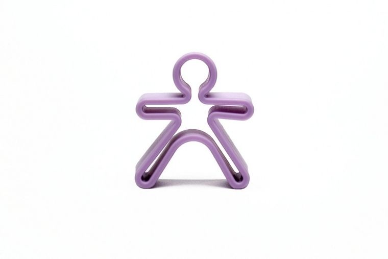 Dena, ludzik i domek, klocki silikonowe, violet pastel