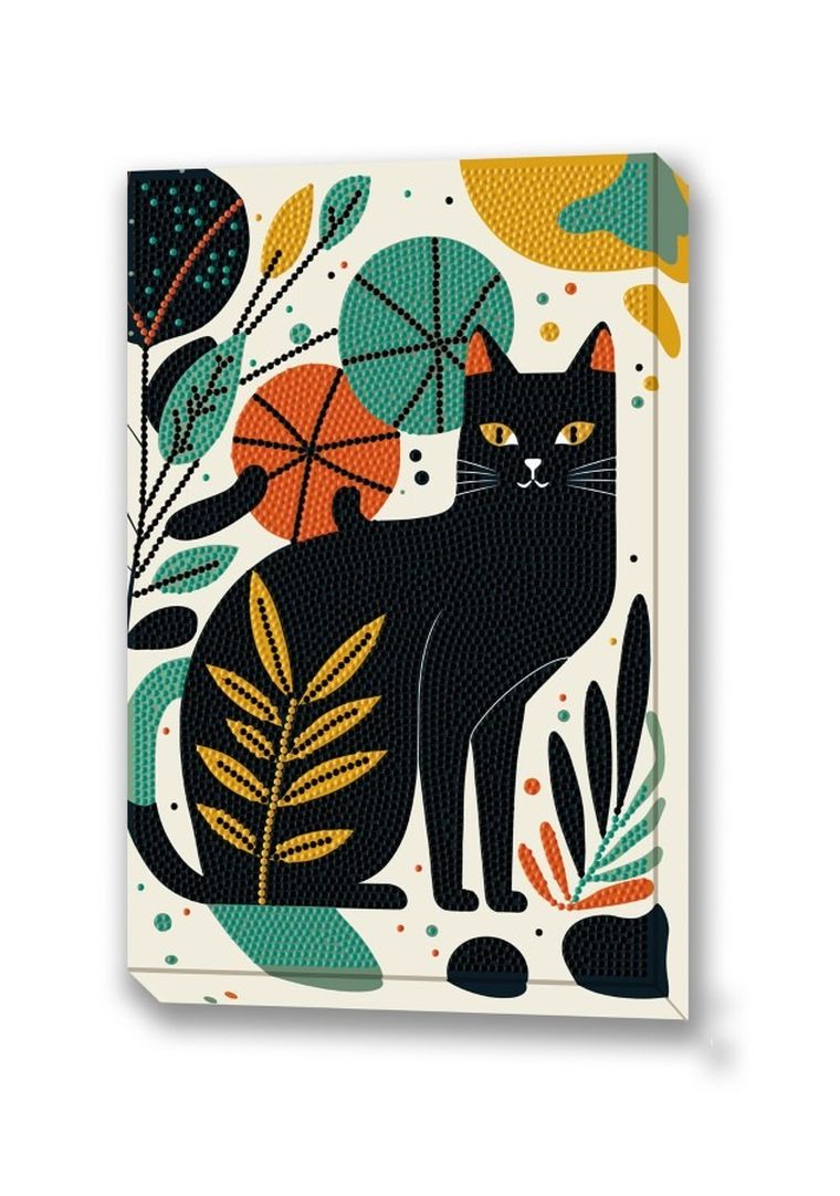 Diamond Dotz, diamentowa mozaika, Boho cat