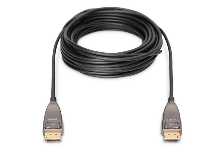 Digitus, kabel, displayport, 1.4, hybrydowy, czarny, 10m