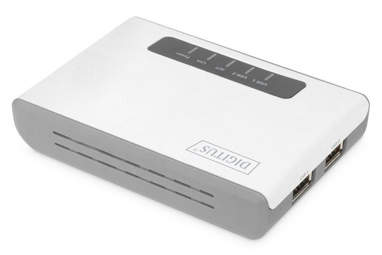 Digitus, serwer sieciowy, wielofunkcyjny, bezprzewodowy, 2-portowy, USB 2.0, 300MBPS, DN-13024